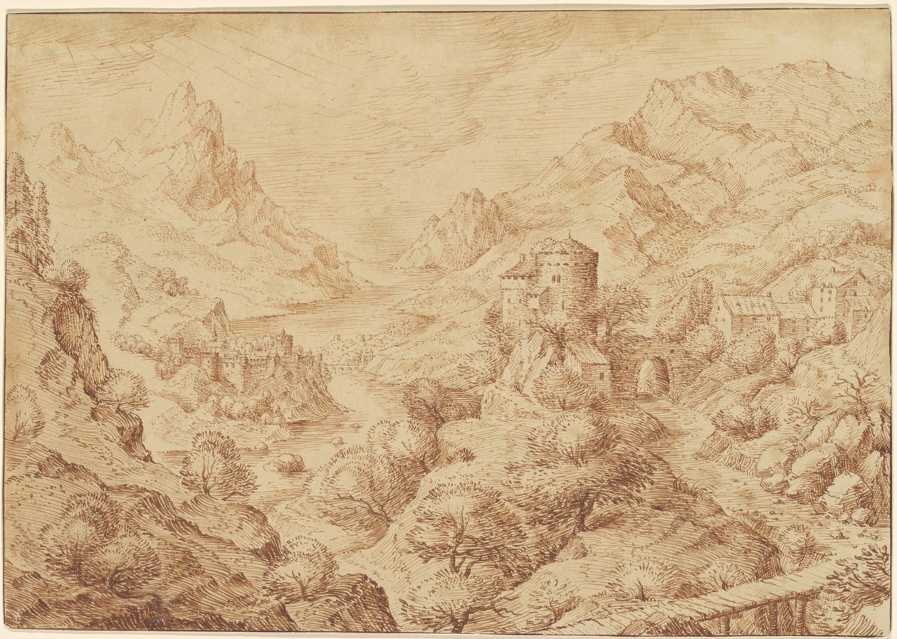 Panorama elvelandskap av Jacob Savery I