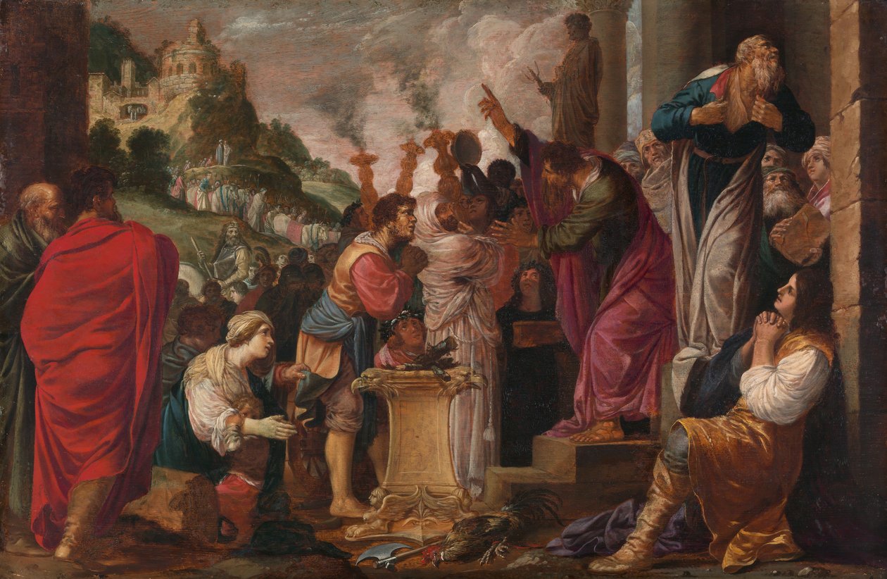 Paulus og Barnabas i Lystra. av Jacob Symonsz. Pynas