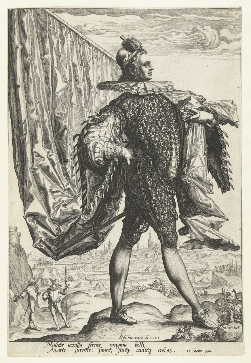 Offiserer i Peascod Doublets Vaandrig av Jacob de Gheyn (II)