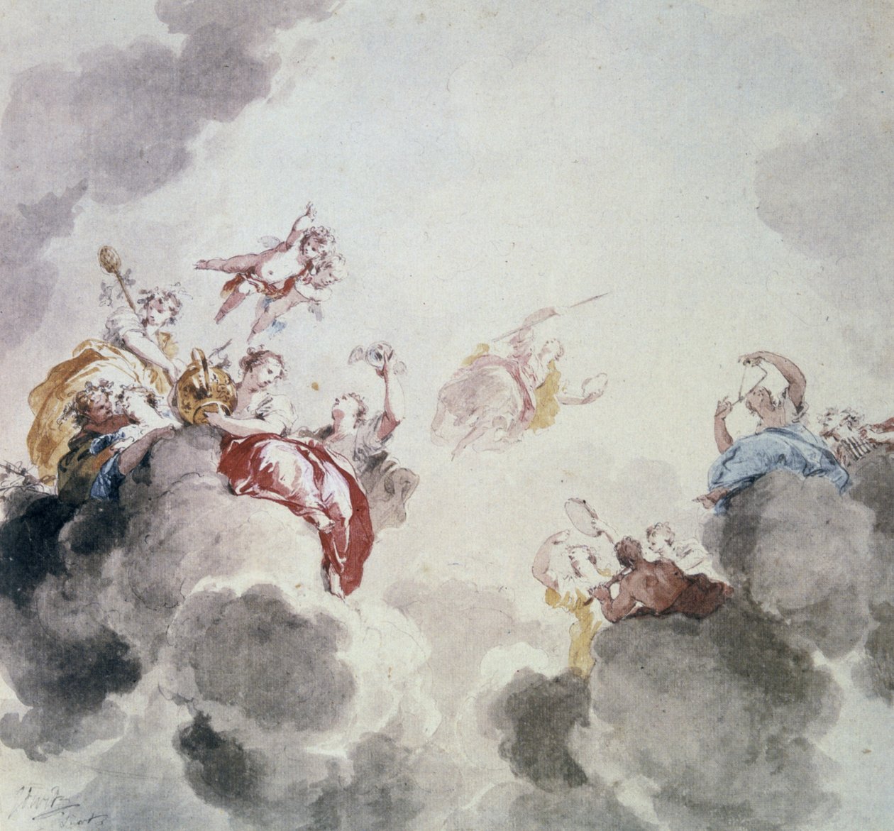 Himmelsk scene, 1700-tallet. av Jacob de Wit