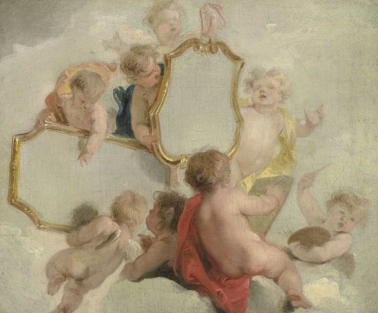 Putti med speil av Jacob de Wit