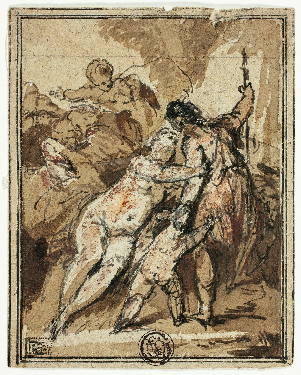 Venus prøver å beholde Adonis av Jacob de Wit