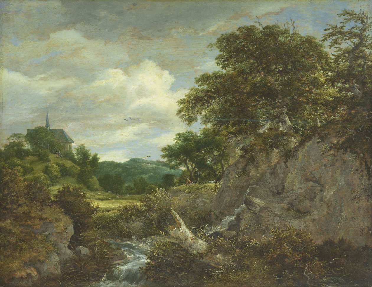 Kirken på bakken av Jacob van Ruisdael