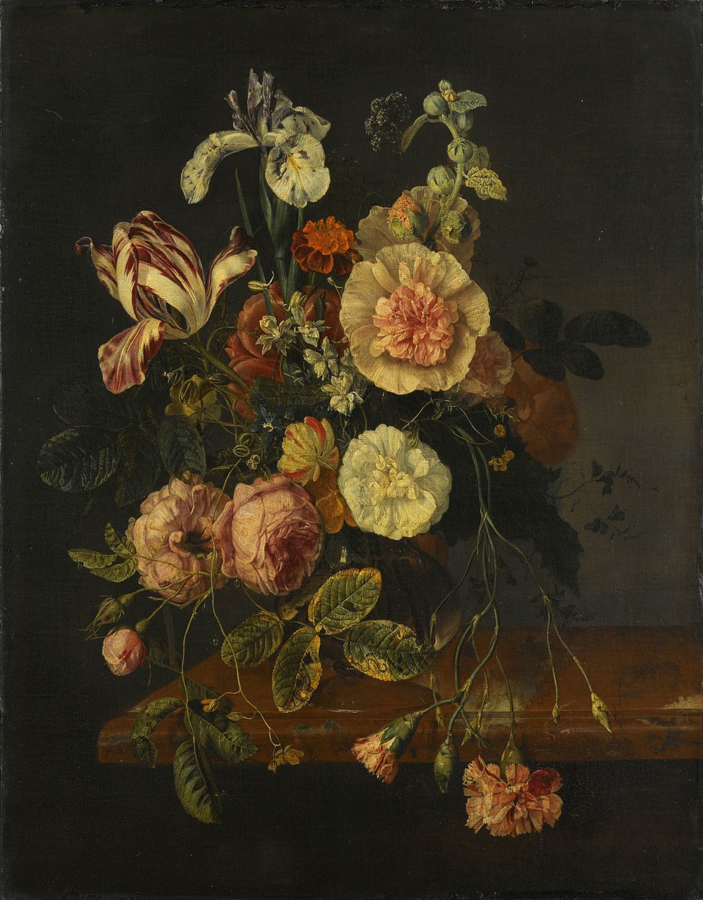 Stilleben med blomster av Jacob van Walscapelle (attributed to)
