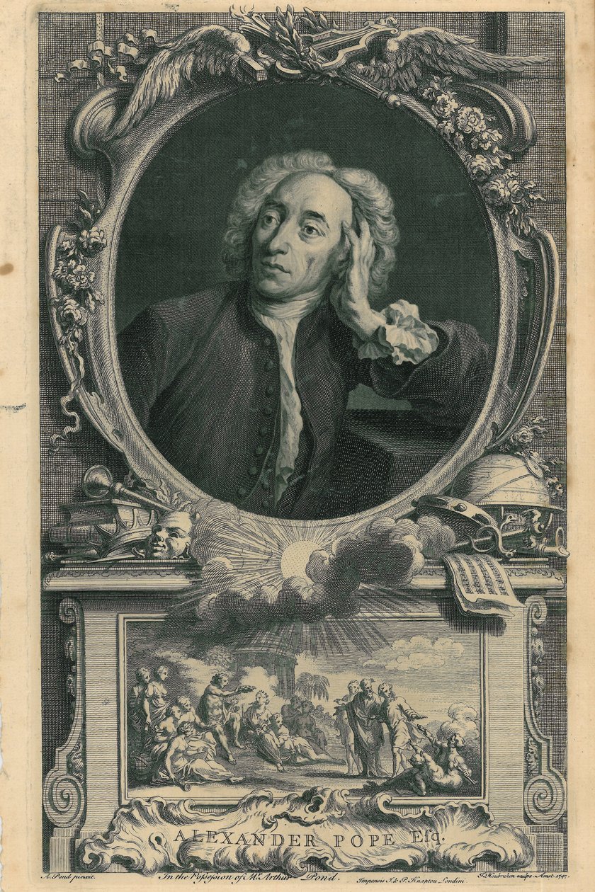 Alexander Pope av Jacobus Houbraken