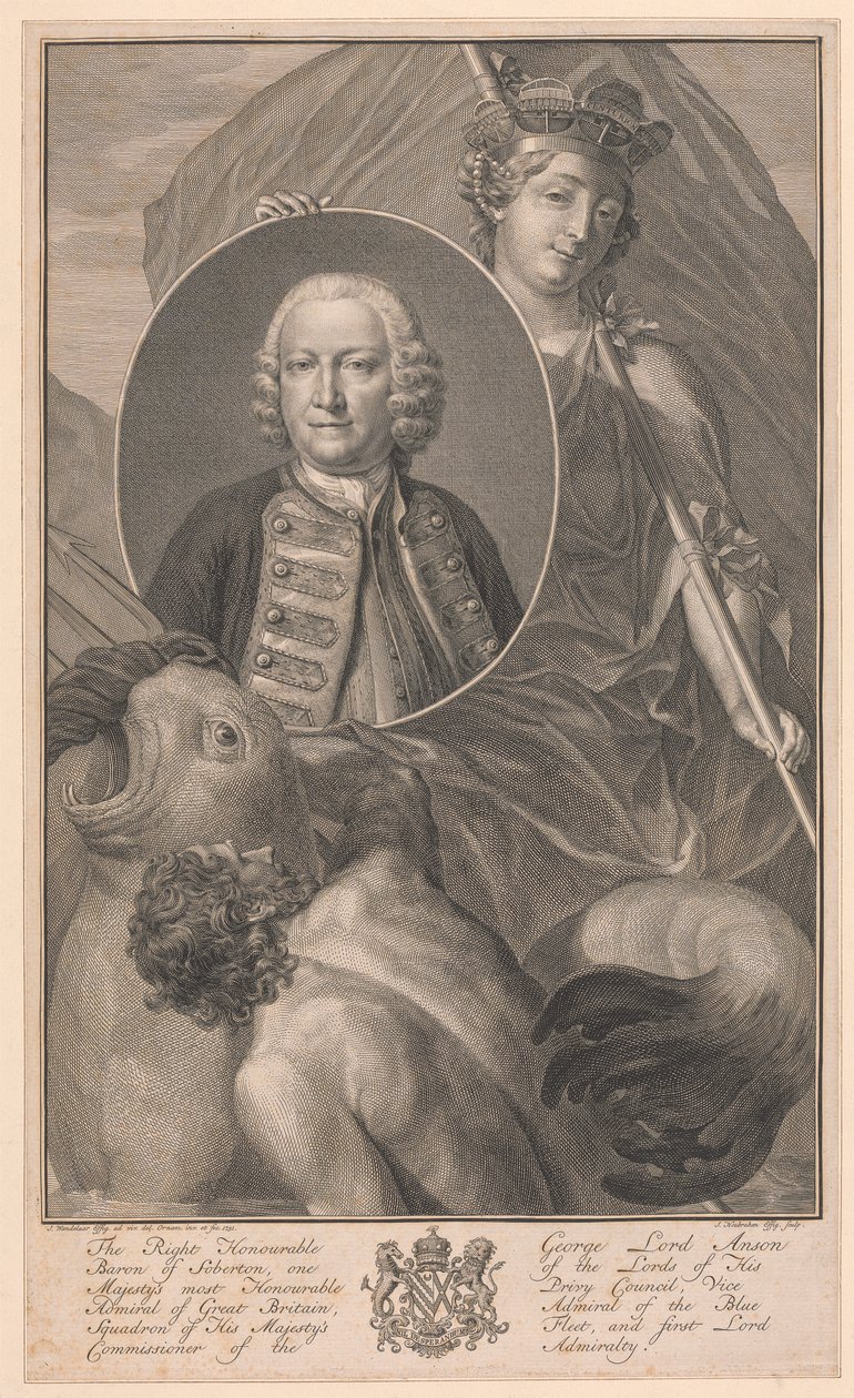 George Lord Anson av Jacobus Houbraken