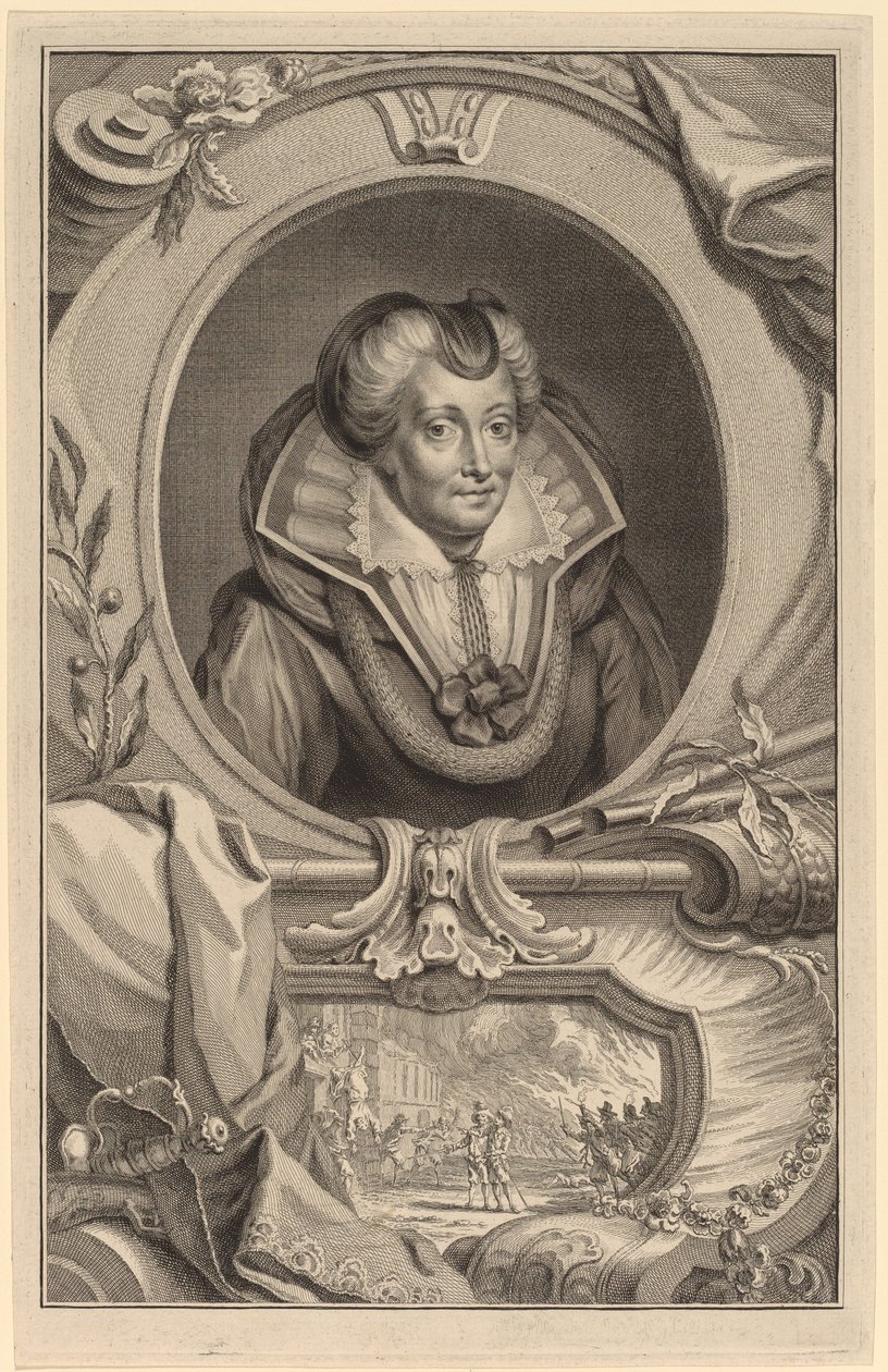 Louise de Coligny av Jacobus Houbraken