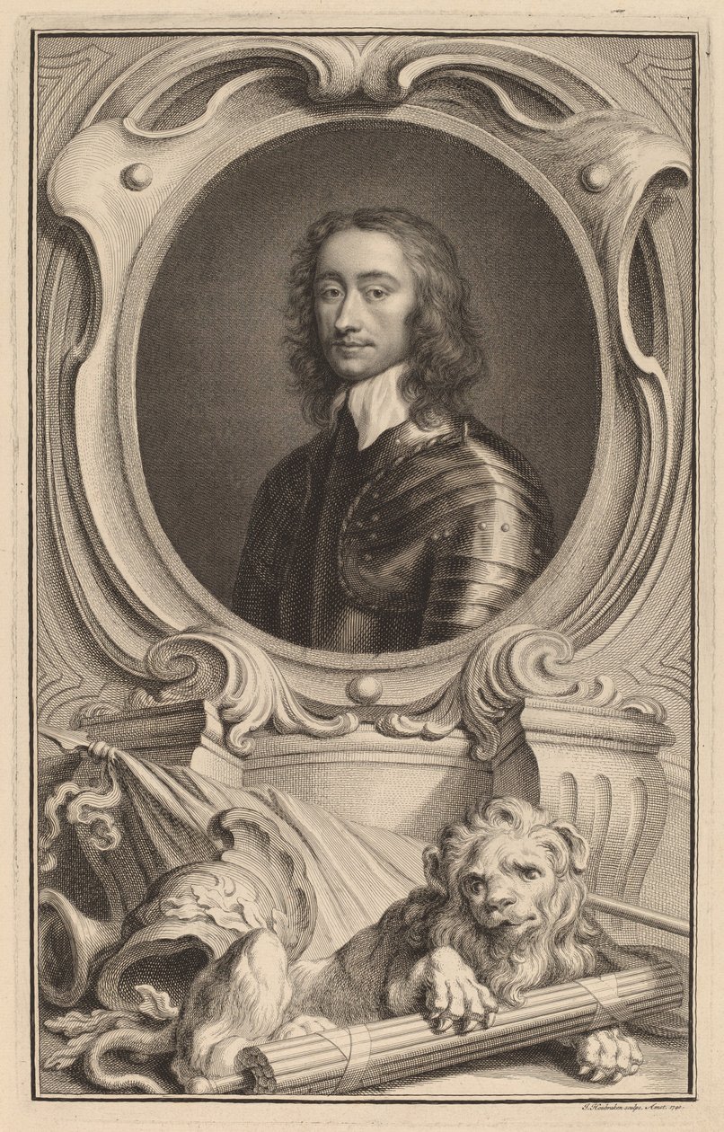 General Charles Fleetwood av Jacobus Houbraken after Robert Walker