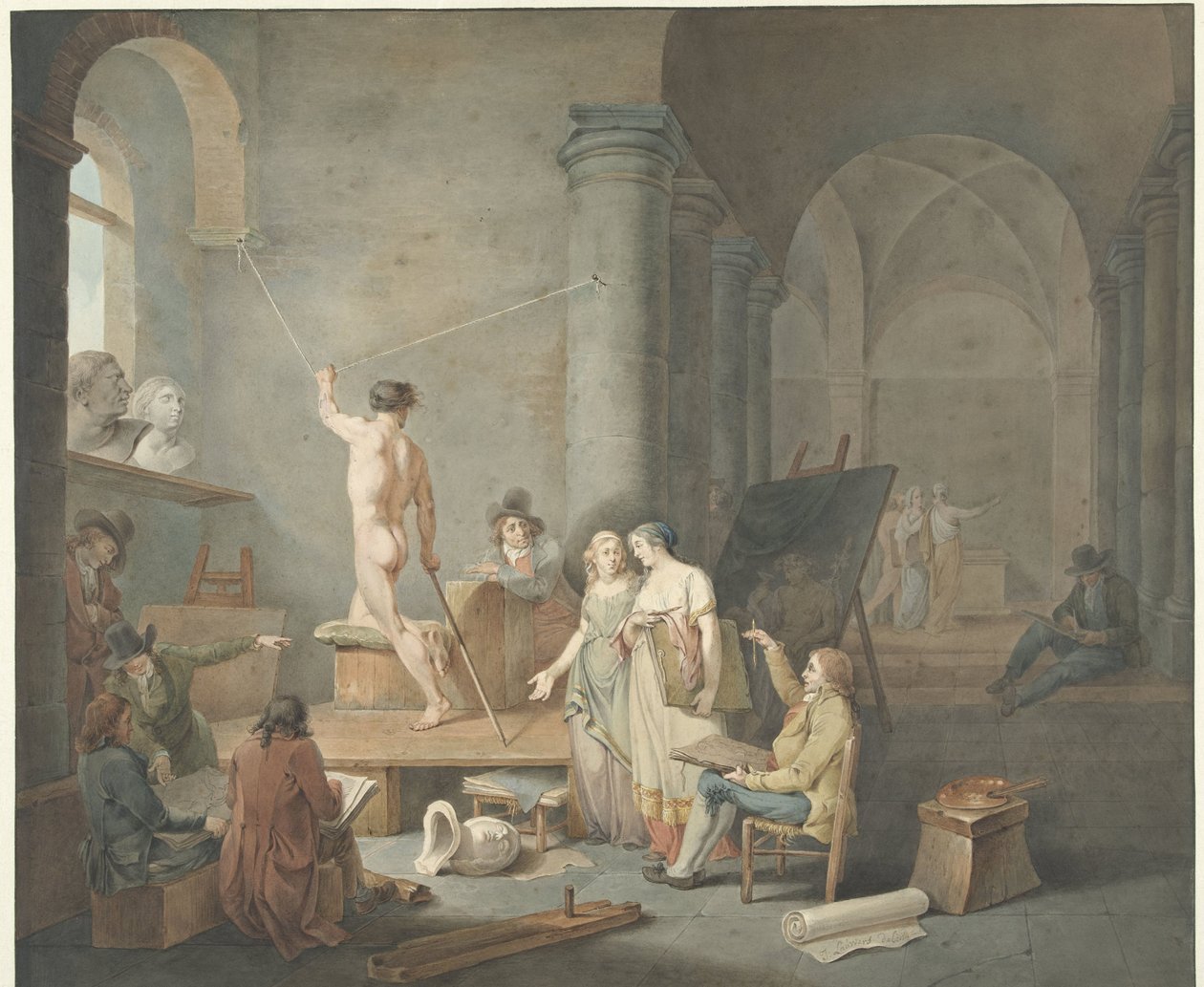 Modelltegning i en gammel bygning av Jacobus Johannes Lauwers
