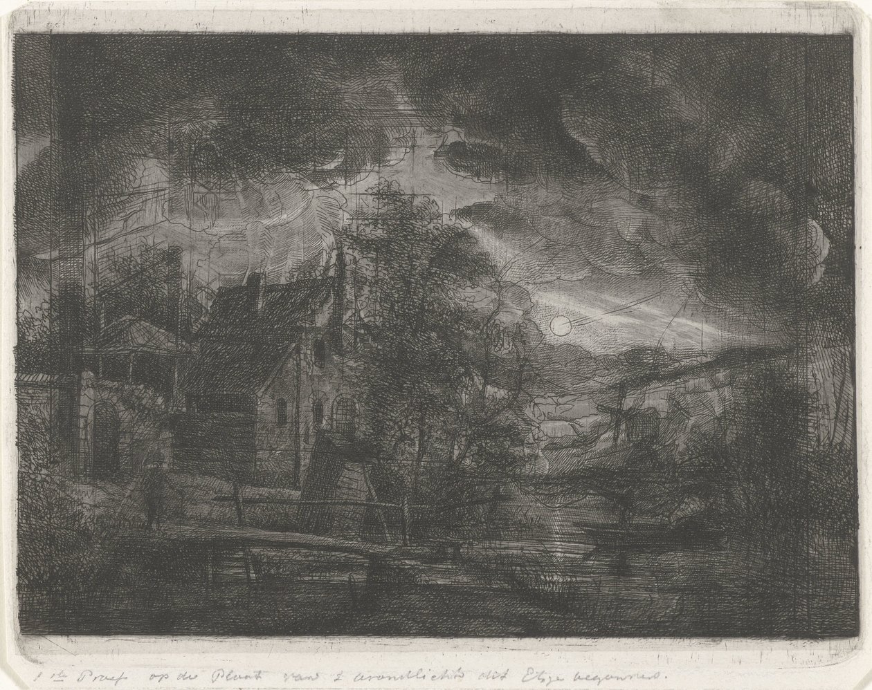 Landskap ved måneskinn av Jacobus Ludovicus Cornet