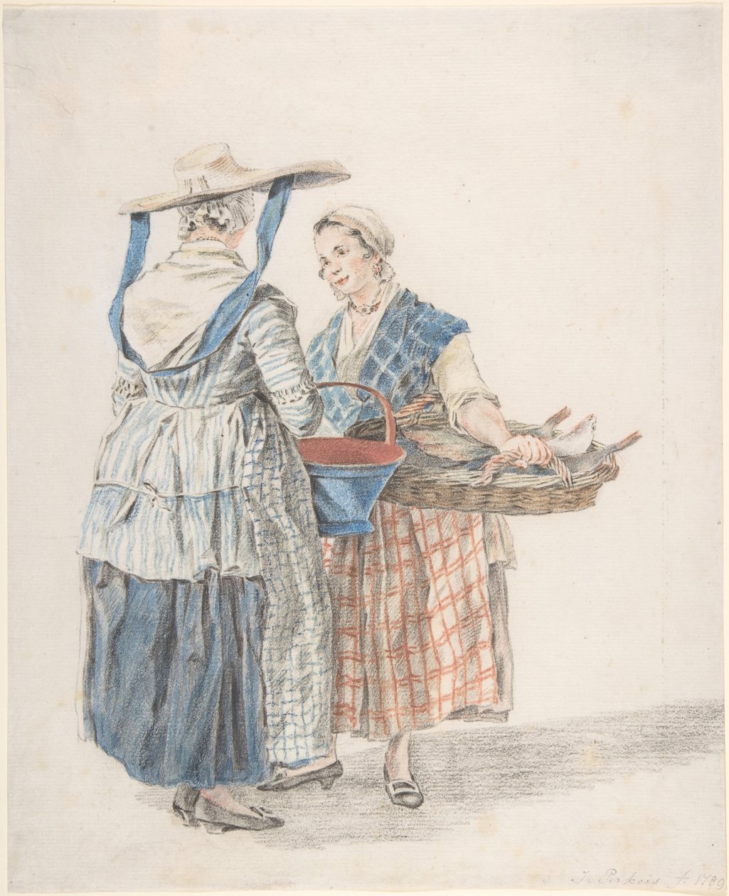 To markedskvinner, 1789. av Jacobus Perkois