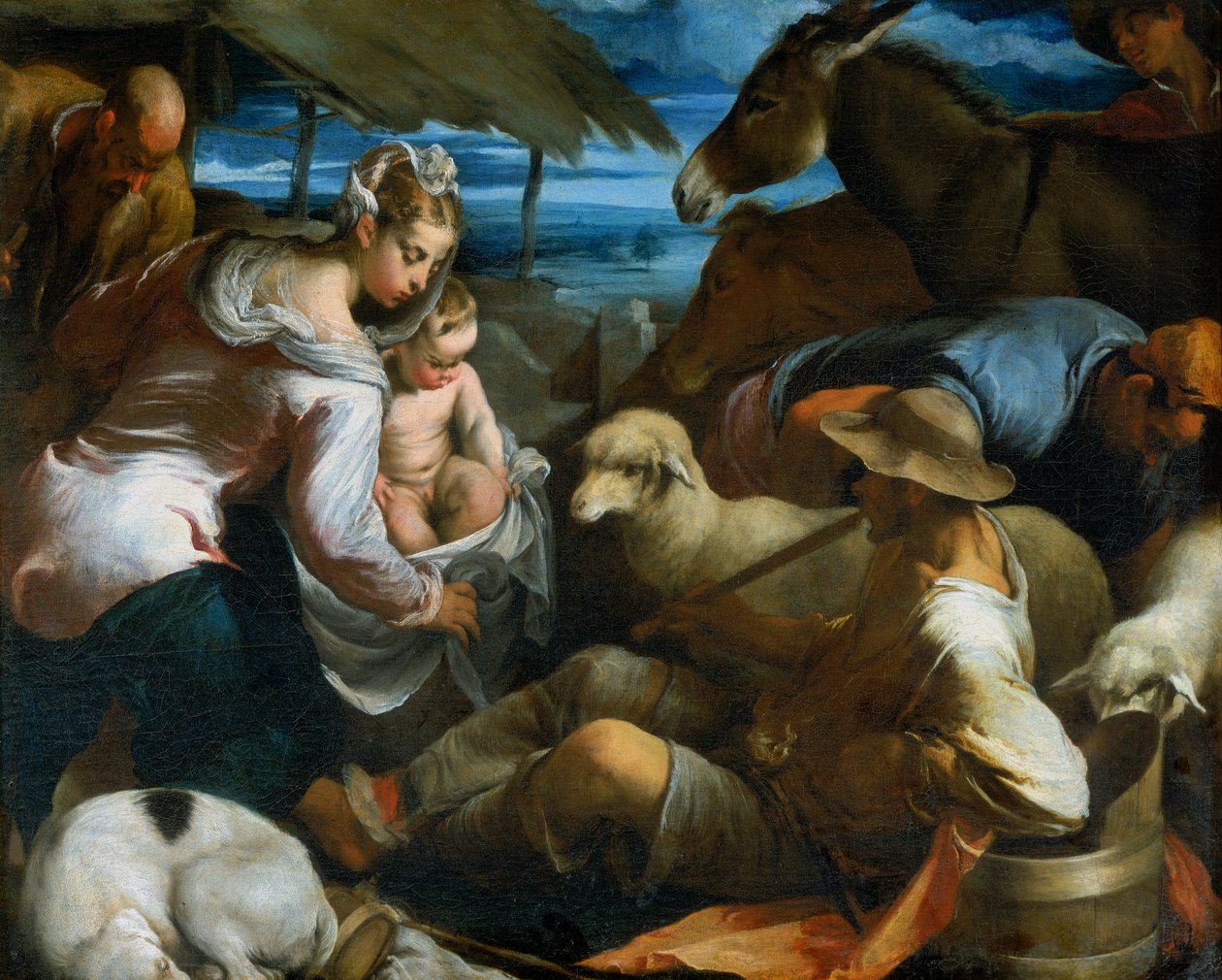 Tilbedelse av hyrdene av Jacopo Bassano