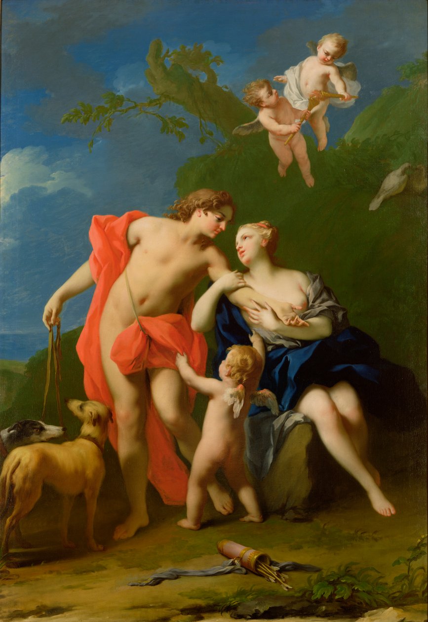 Venus og Adonis av Jacopo Amigoni