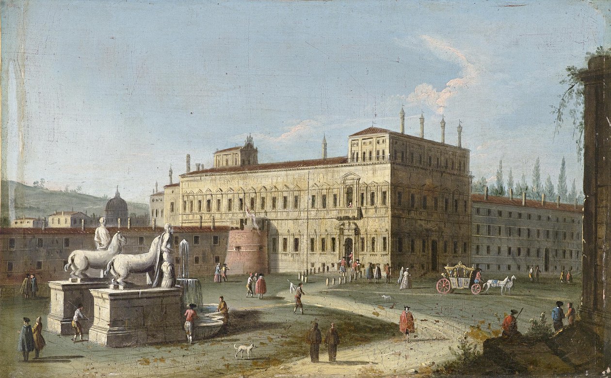Utsikt over Quirinalen i Roma av Jacopo Fabris