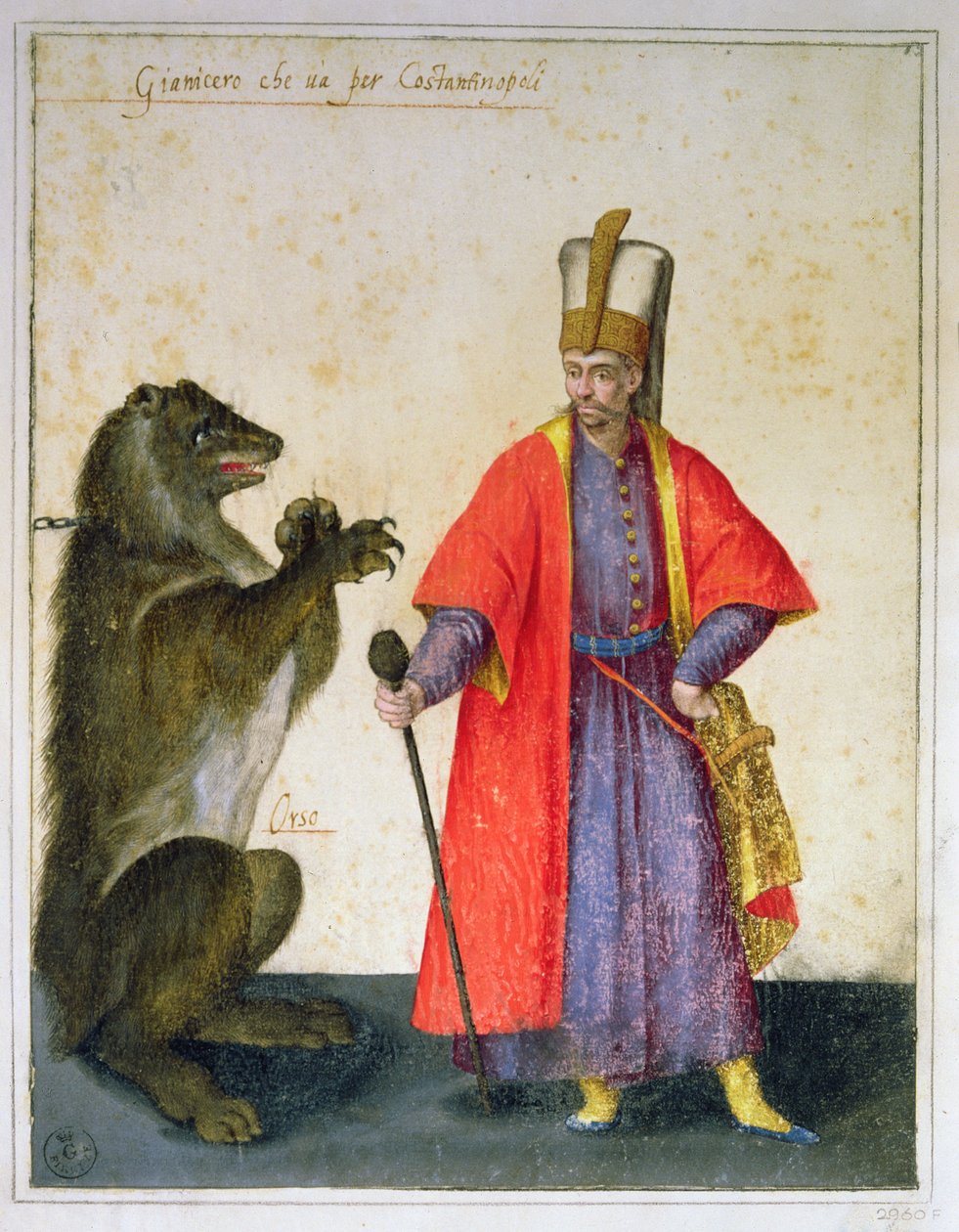 Janitsjar (penn og blekk med wc på papir) av Jacopo Ligozzi