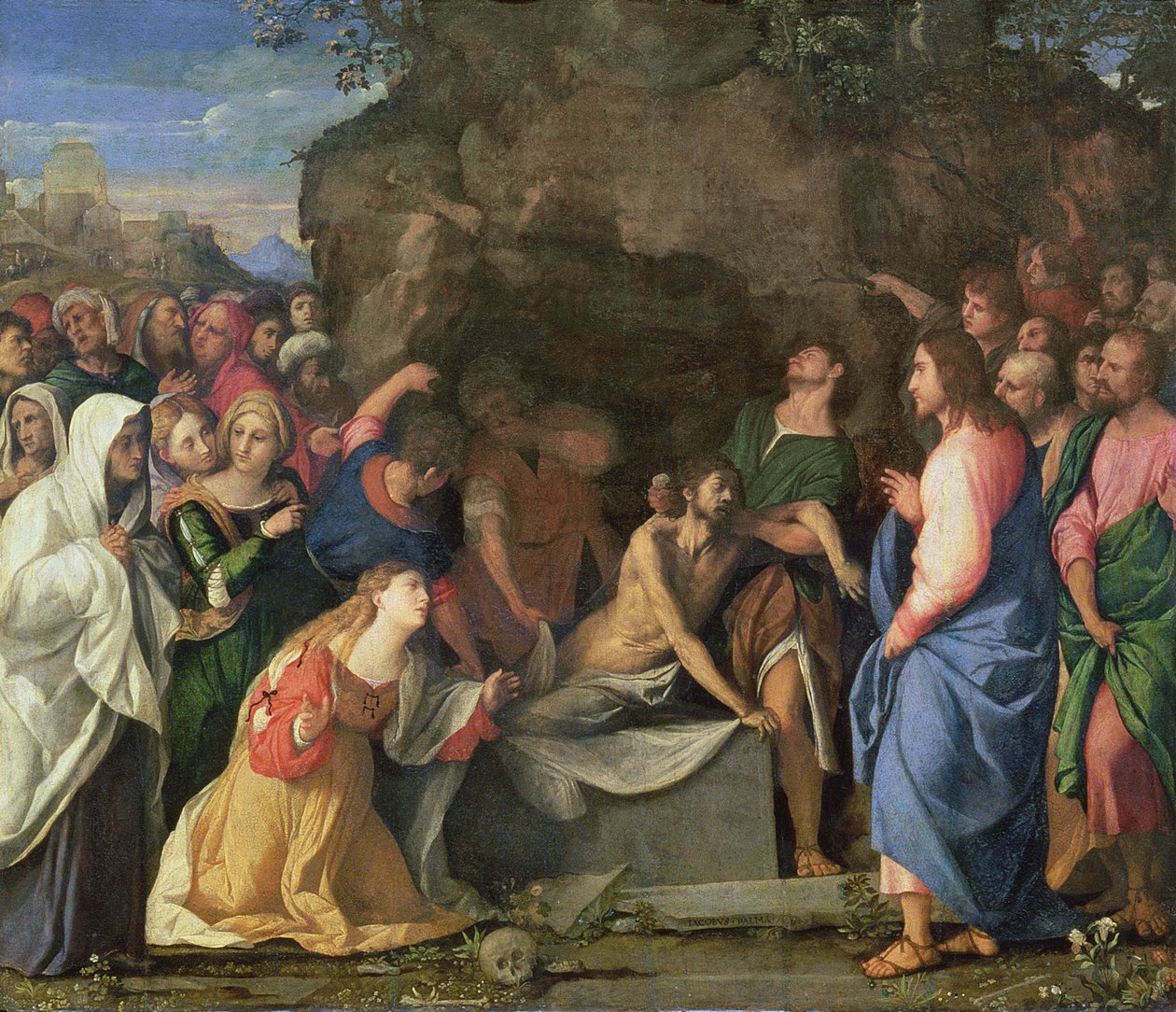 The Resurrection of Lazarus, ca. 1508-10 (panel) av Jacopo Palma