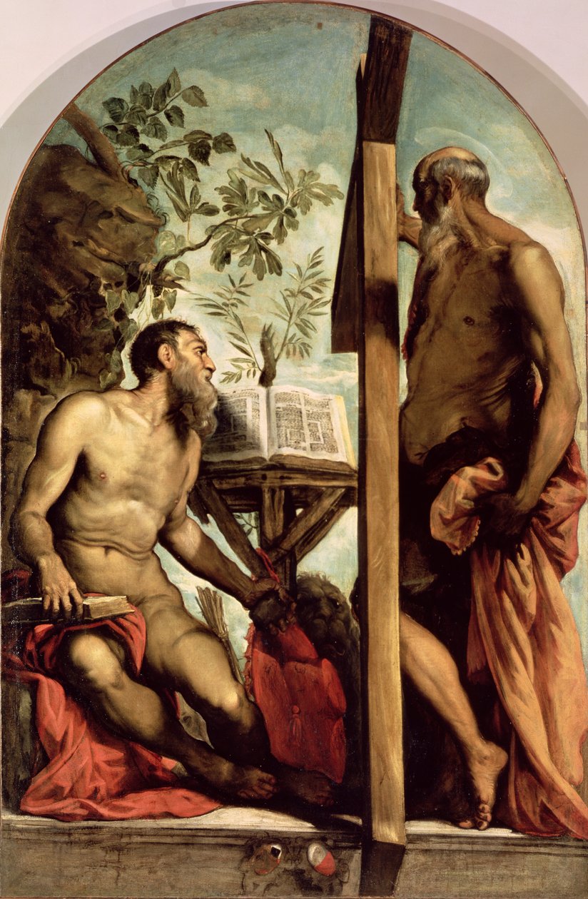 St. Andrew og St. Jerome av Jacopo Robusti Tintoretto