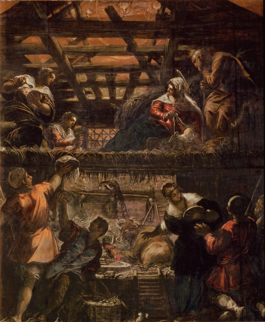 Hyrdenes tilbedelse, 1578-81 av Jacopo Robusti Tintoretto