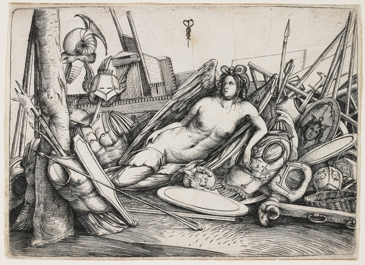 Victory Reclining Midt Trofeer, ca. 1510 av Jacopo de Barbari