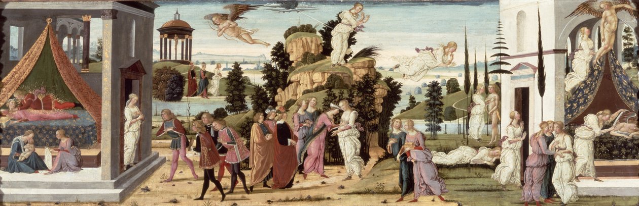 Historien om Amor og Psyke (panel) av Jacopo del Sellaio