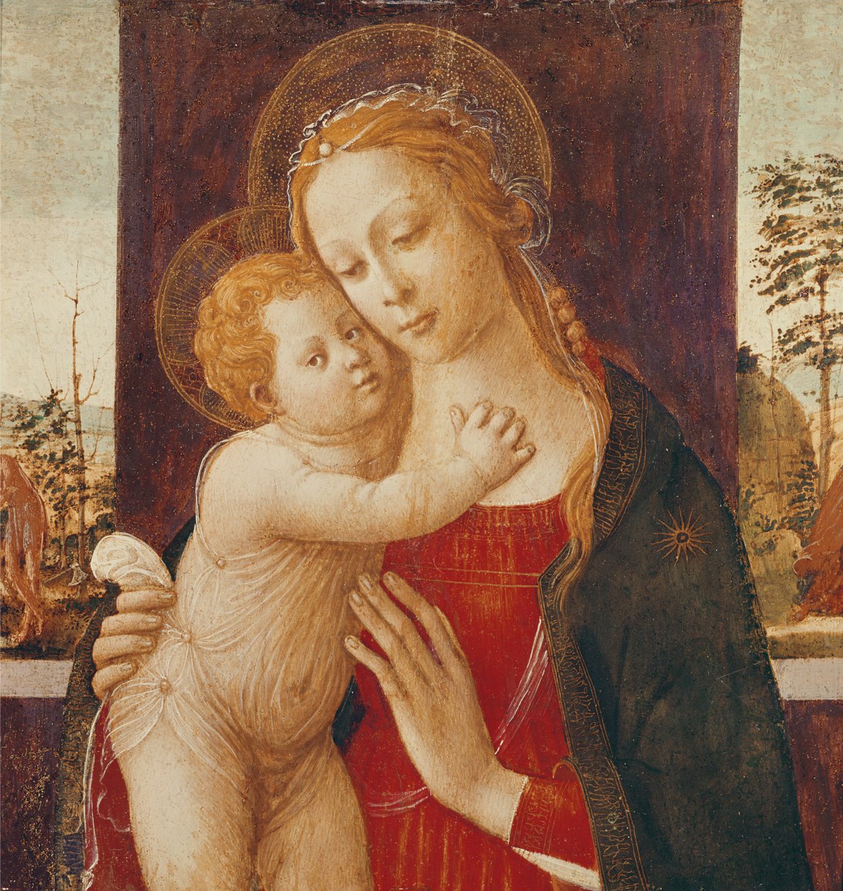 Jomfruen og barnet av Jacopo del Sellaio