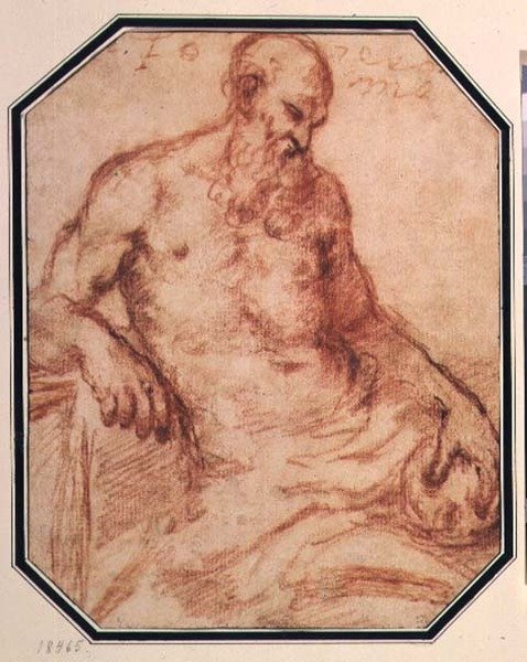 St. Jerome (blod) av Jacopo Bassano