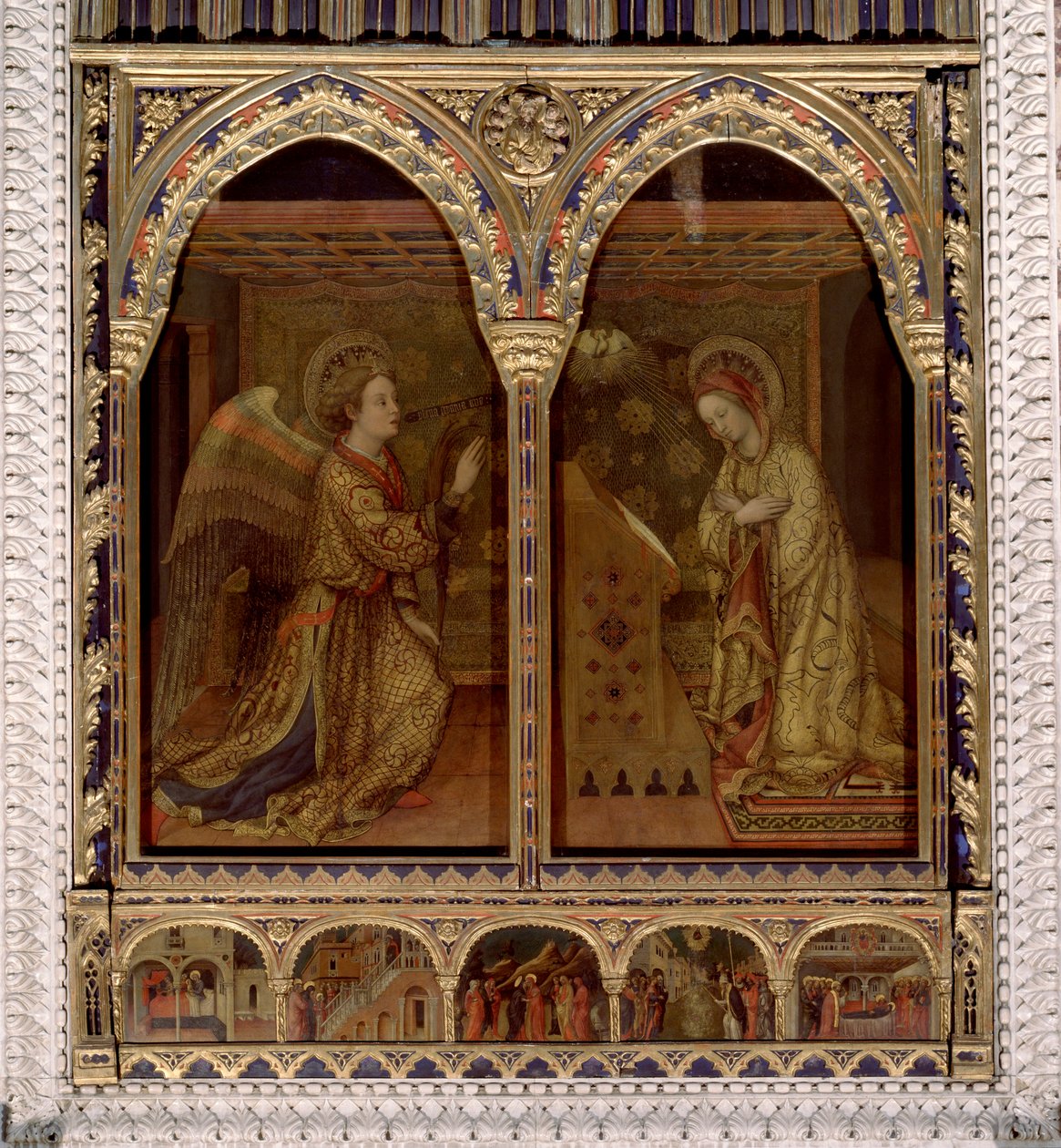 Annunciation.Den Hellige Ånds due. (Maleri av Jacopo Bellini