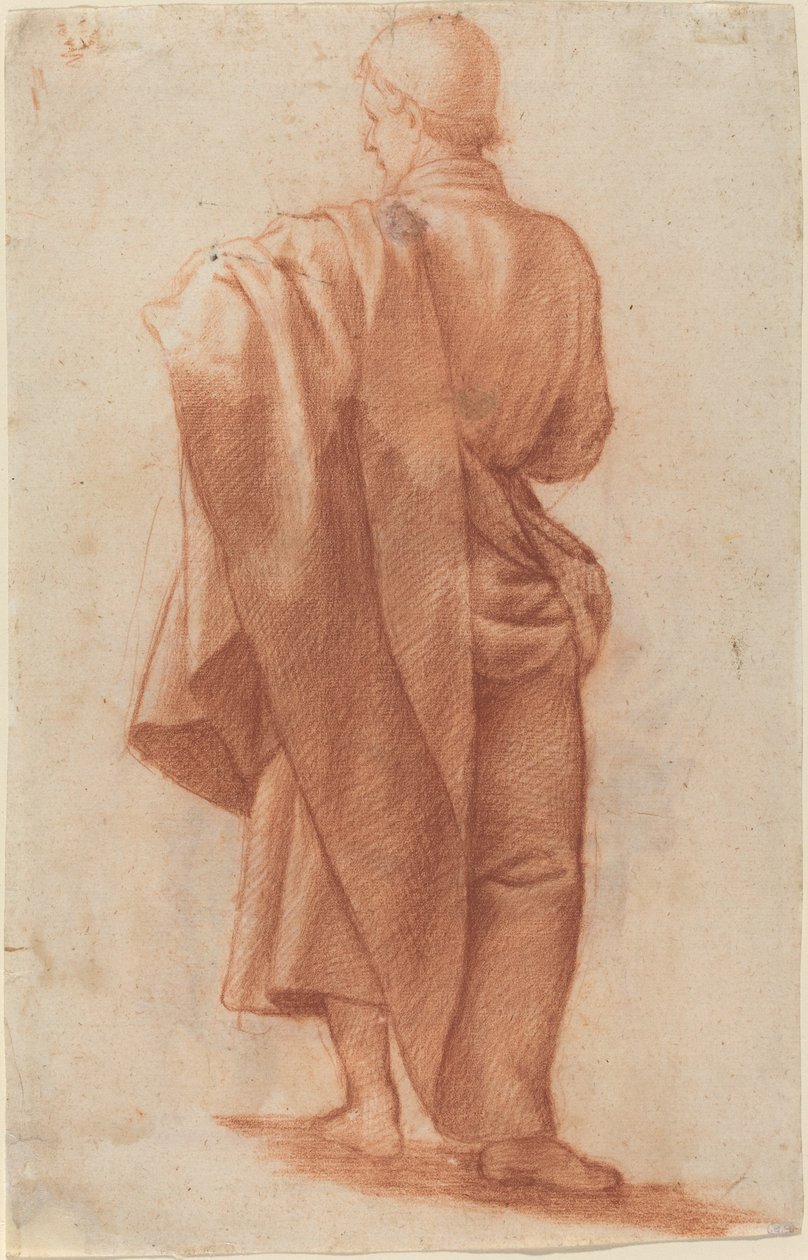 Stående drapert mann [recto] av Jacopo Chimenti