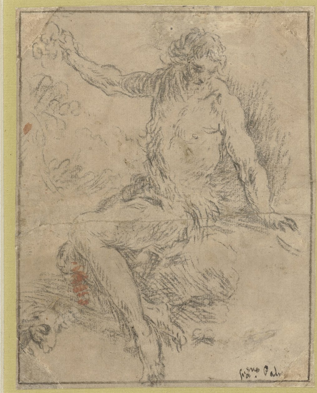 Sittende døperen Johannes av Jacopo Palma (il Giovane)