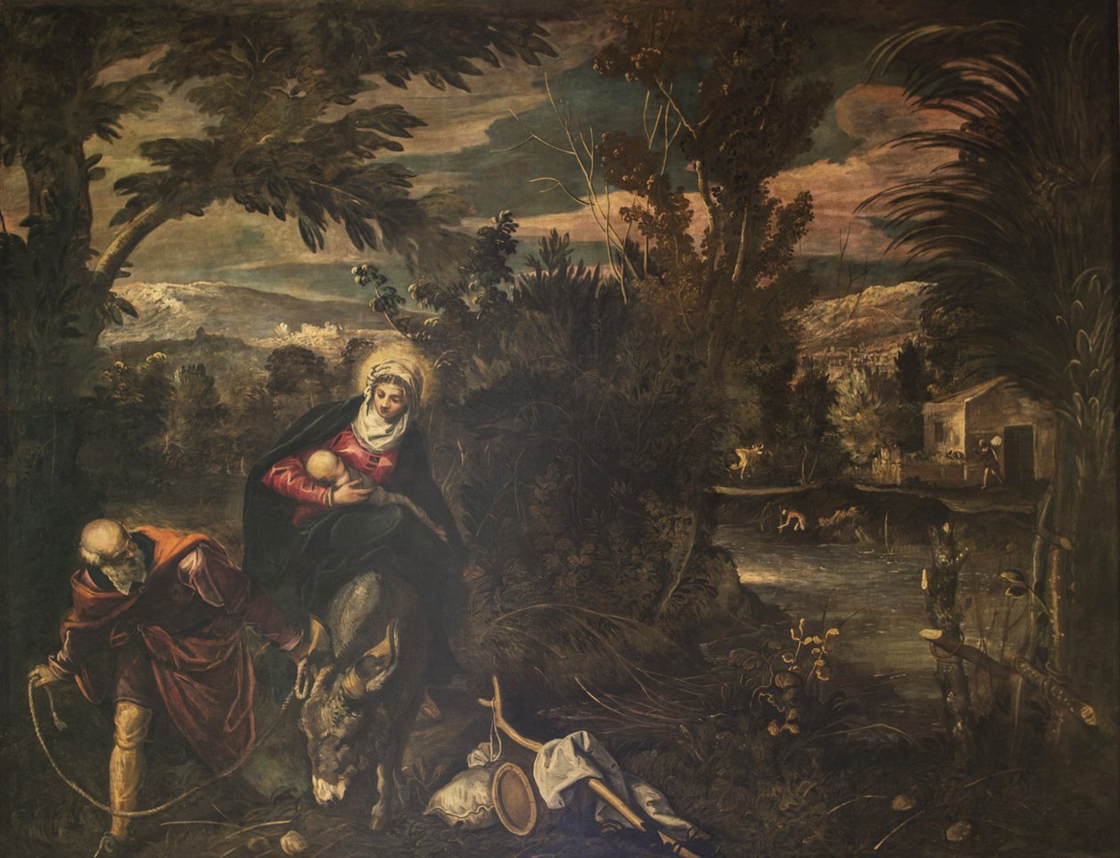Flukten til Egypt, 1582-1585. av Jacopo Tintoretto