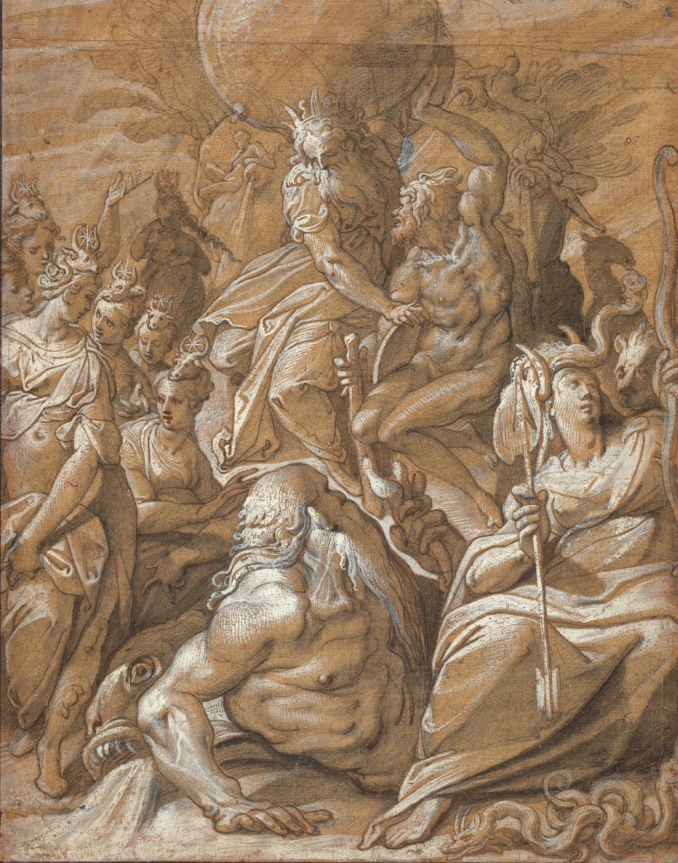 Atlas og Hercules av Jacopo Zucchi