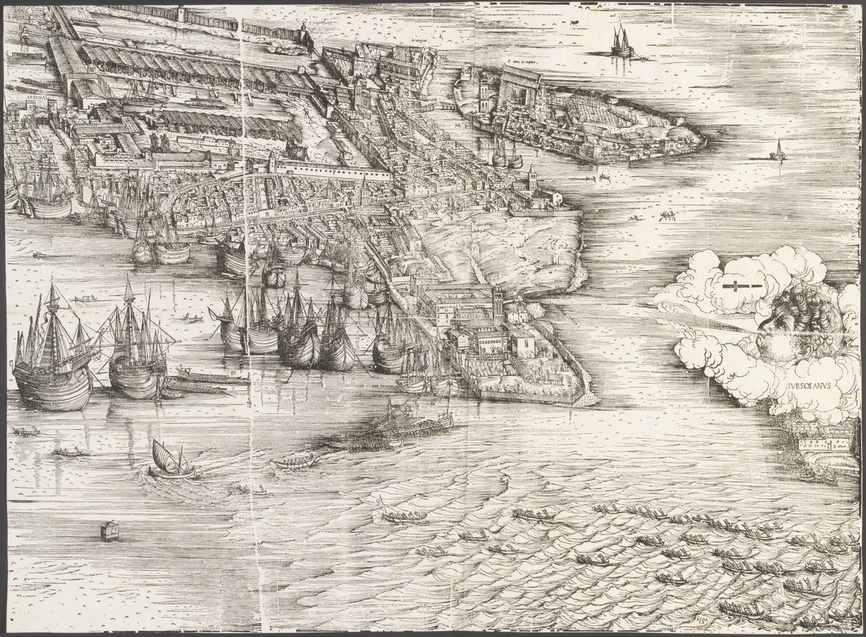 Utsikt over Venezia [blokk til høyre] av Jacopo de