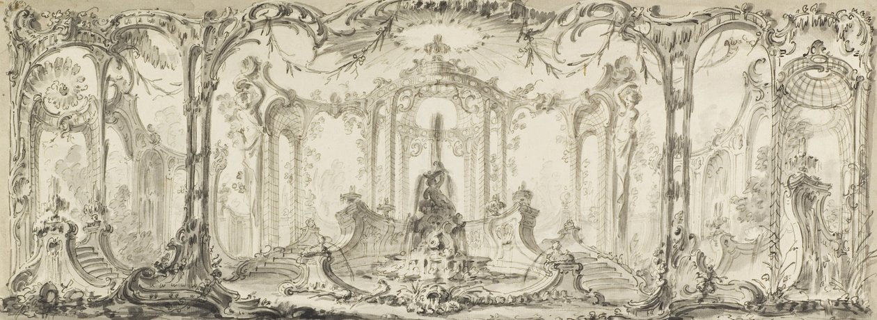 Design for en dekorativ dekorasjon av Jacques de Lajoüe