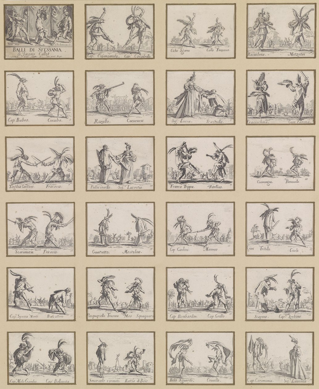 Napolitansk dans av Jacques Callot