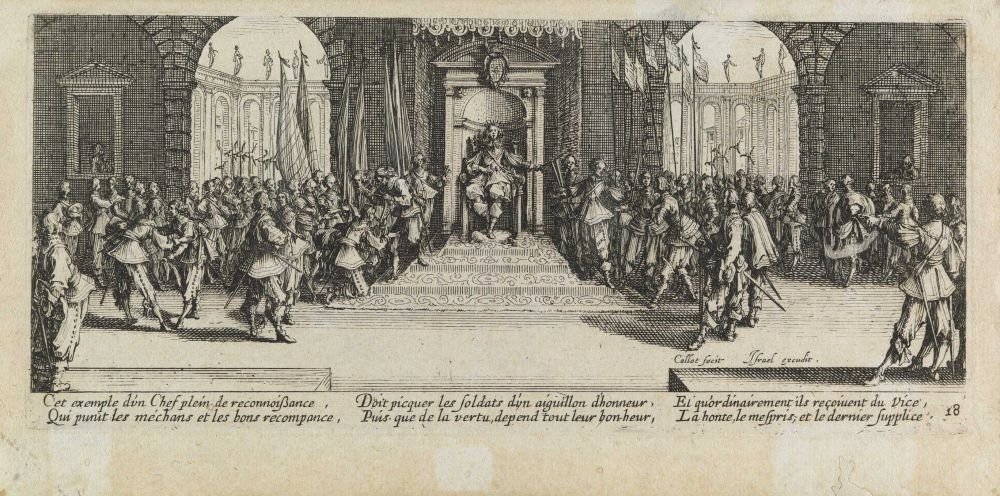 Hjulet Elendighetene og de dårlige krigstidene, pl. 18 av Jacques Callot