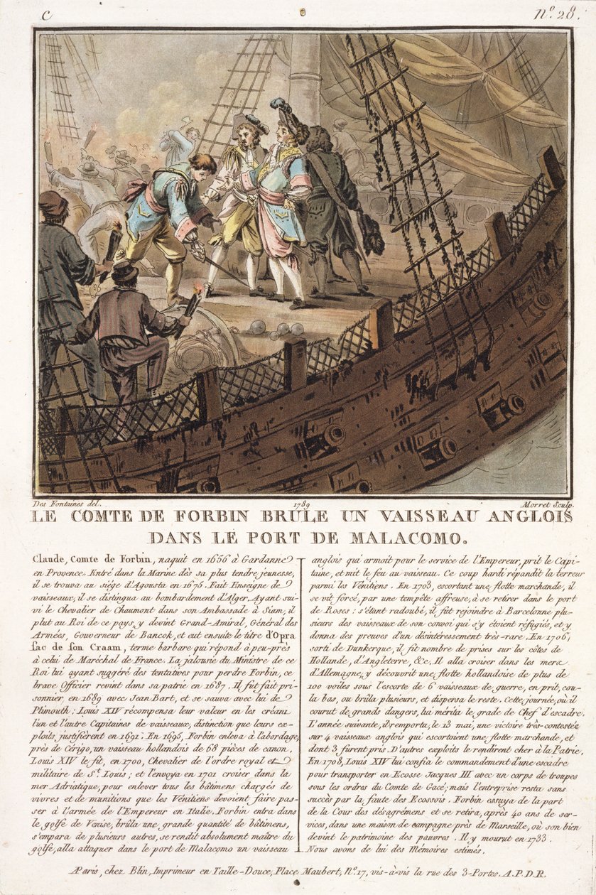 Claude, Comte de Forbin (1656-1733), gravert av Jean Baptiste Morret (fl.1790-1820), 1789 av Jacques Francois Joseph Swebach