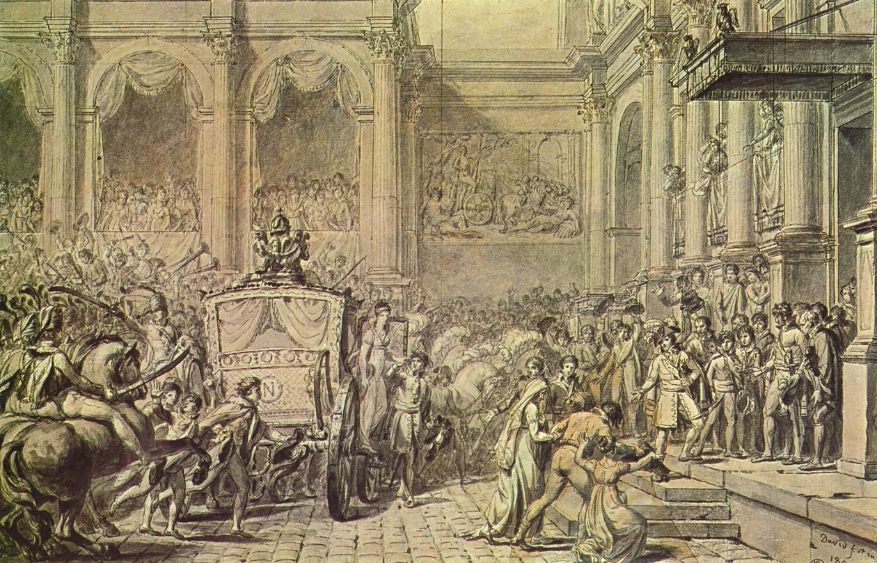 Ankomst av Napoleon foran rådhuset av Jacques Louis David