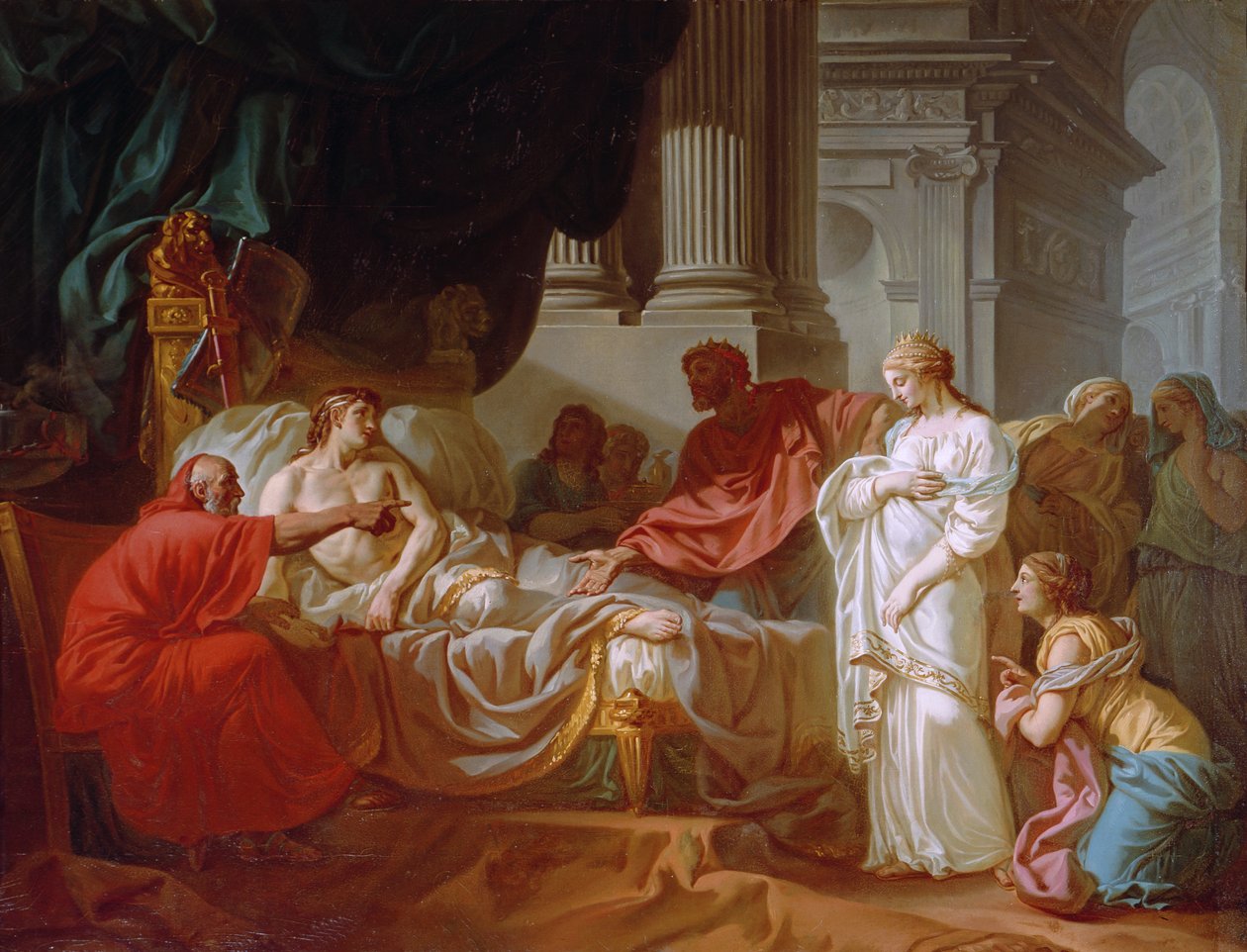 Antiochus og Stratonice, 1774 av Jacques Louis David