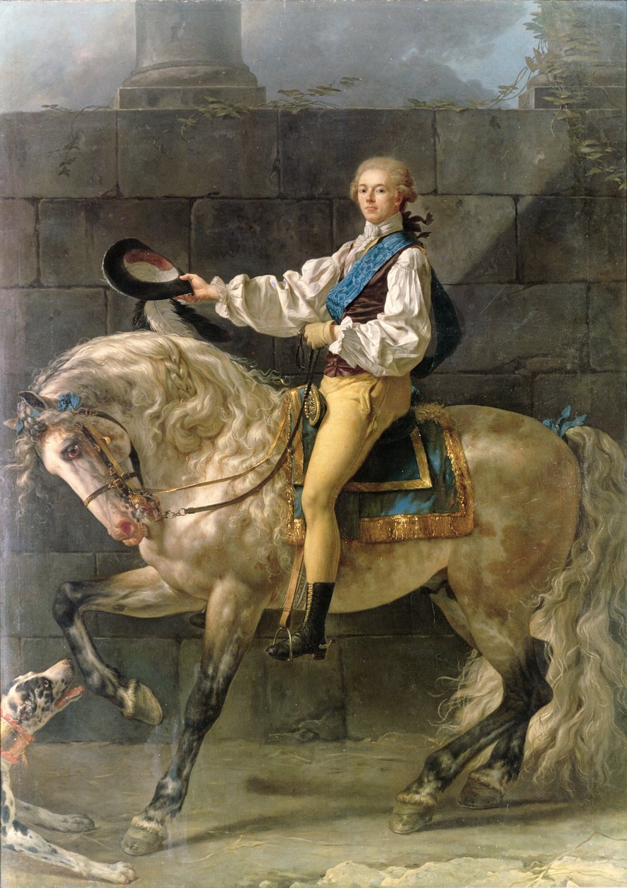 Ridesportrett av Stanislas Kostka Potocki (1755-1821) 1781 av Jacques Louis David