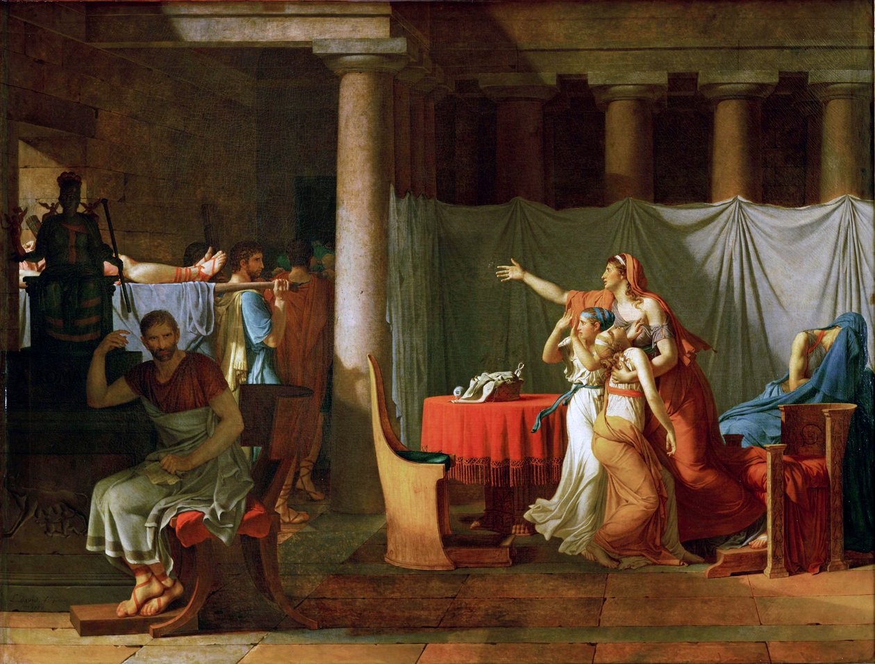 Liktorene som bringer likene til sønnene til Brutus av Jacques Louis David