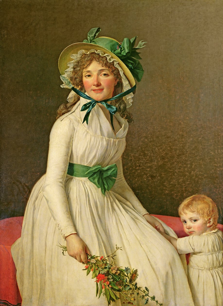 Madame Pierre Seriziat (nee Emilie Pecoul) med sin sønn, Emile (f.1793) 1795 av Jacques Louis David