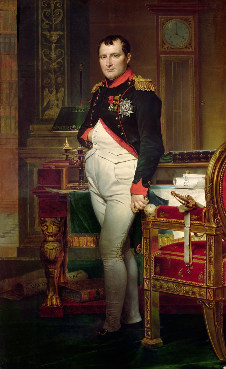 Napoleon Bonaparte i sin studie ved Tuileriene, 1812 av Jacques Louis David