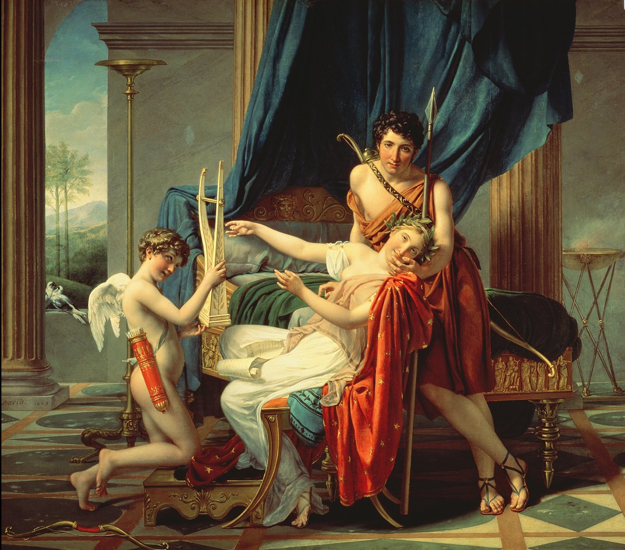Sappho og Phaon, 1809 av Jacques Louis David