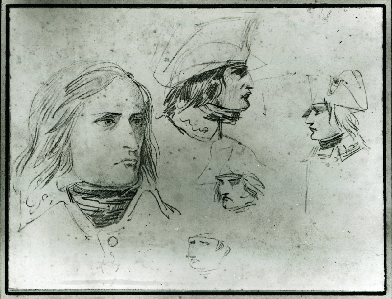 Skisser av Napoleon Bonaparte, 1797 (blyant) av Jacques Louis David
