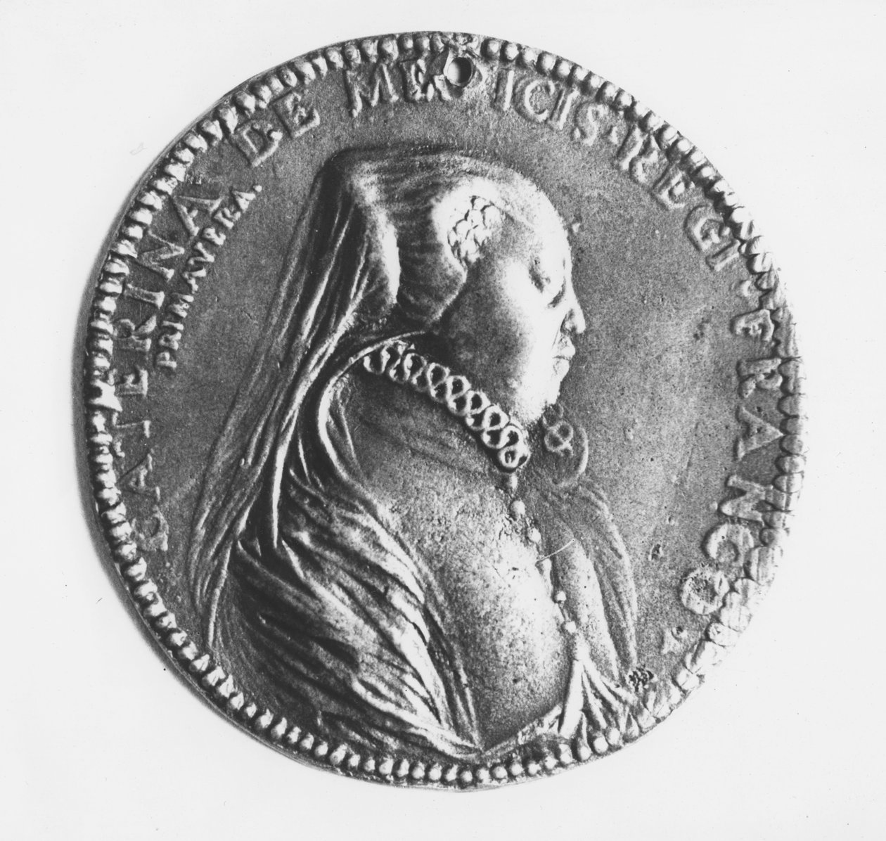 Medaljong av Catherine de 'Medici (bronse) av Jacques Primavera