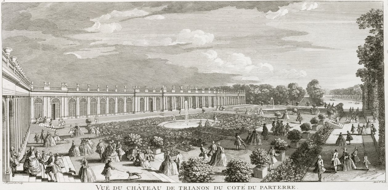 Utsikt over Chateau de Trianon, parterren (se også 187758) av Jacques Rigaud