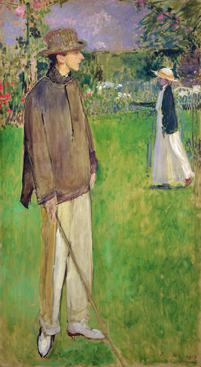 Studie for et portrett i full lengde av Jean Cocteau (1889-1963) i Offranville, 1912 av Jacques Emile Blanche