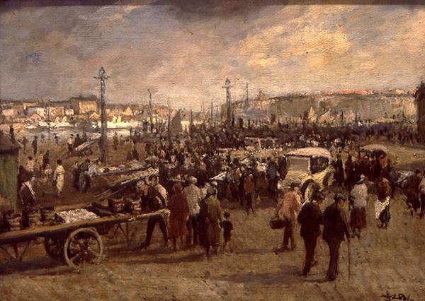 The Fish Sale (olje på lerret) av Jacques Emile Blanche