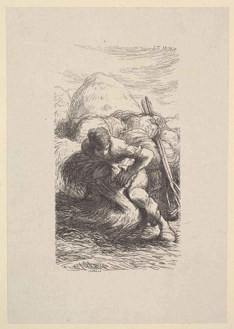The Sheaf Binder, 1853. av Jacques Adrien Lavieille