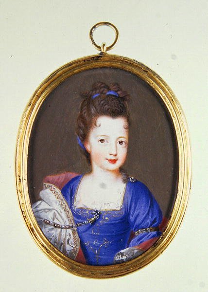 Miniatyr av prinsesse Louise Stuart, ca. 1700 av Jacques Antoine Artaud